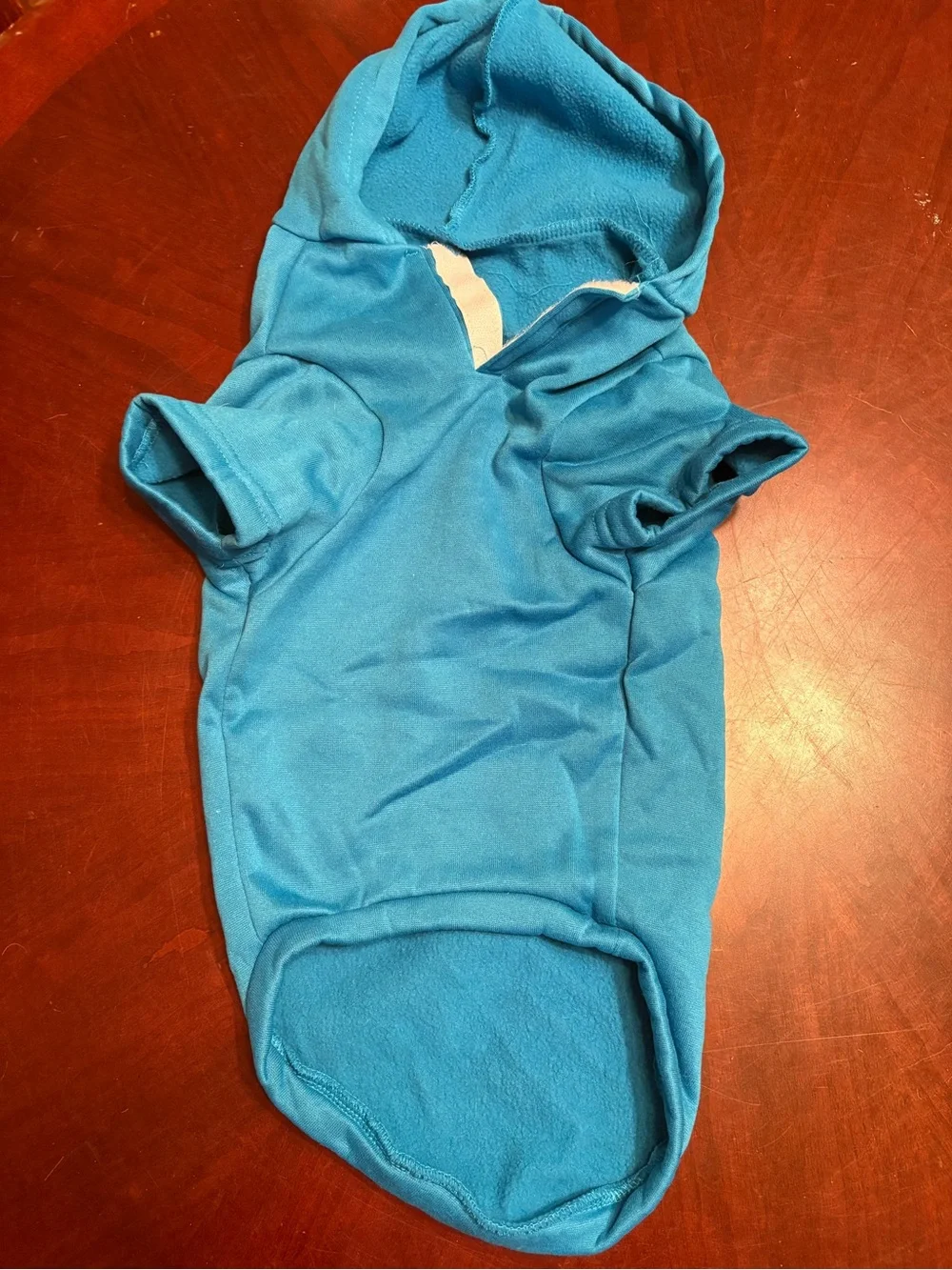 Blue Dog Hoodie with Smiley Face Graphic